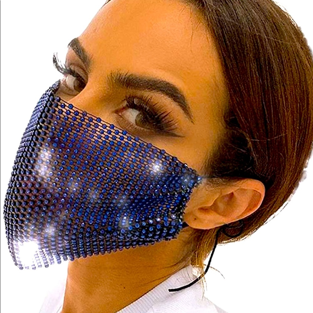 Blue Bling Face Mask 🌟2/$20🌟